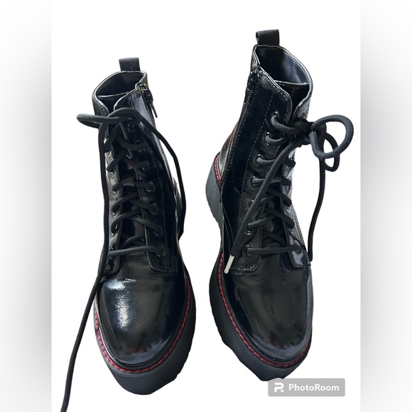 Steve Madden Cool Planet black patent leather Kreed platform Boots size 6 - Picture 4 of 8